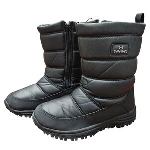 Magellan Outdoors Black Quilted Snow Boots Mens 5 Womens 6 Puffer Boot